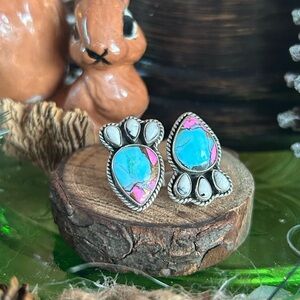 925 Sterling Cotton candy Turquoise ring